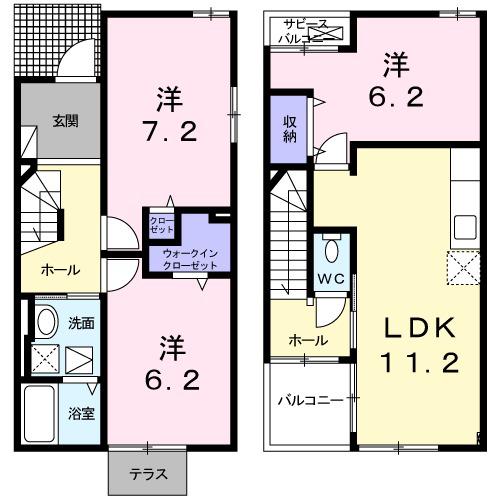 ウエスト・モイⅦ(3LDK/1階)の間取り写真