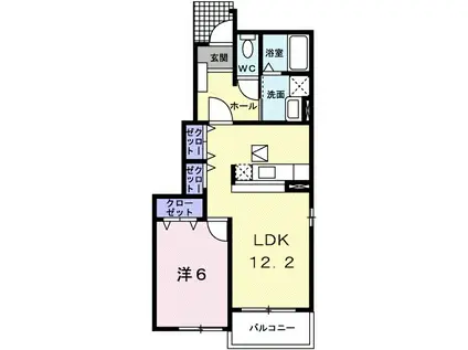 カーサ ラッフィナート A(1LDK/1階)の間取り写真
