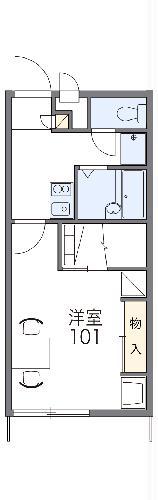 レオパレスR(1K/1階)の間取り写真