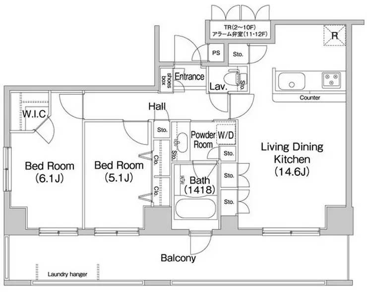 コンフォリア田町 6階階 間取り