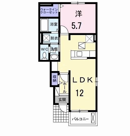 サンヴィレッジ1(1LDK/1階)の間取り写真