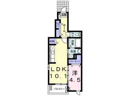 ベル・アンジュ唯(1LDK/1階)の間取り写真