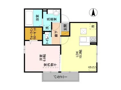 レフィナード(1LDK/1階)の間取り写真