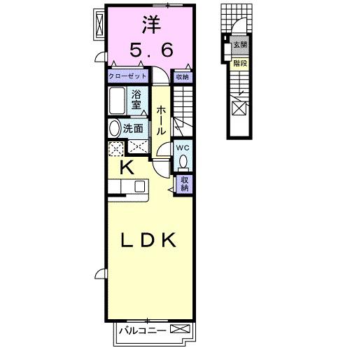 ネオ フレージュⅠ(1LDK/2階)の間取り写真