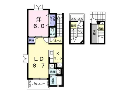 ヴィラ・ロイヤル Ⅰ(1LDK/3階)の間取り写真