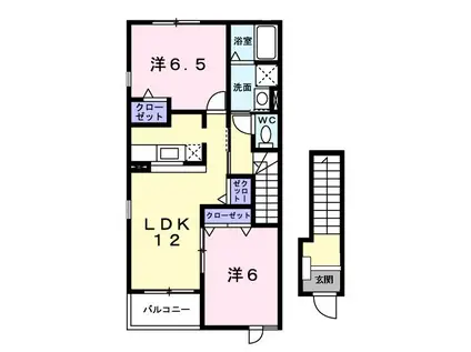 グローリアB(2LDK/2階)の間取り写真