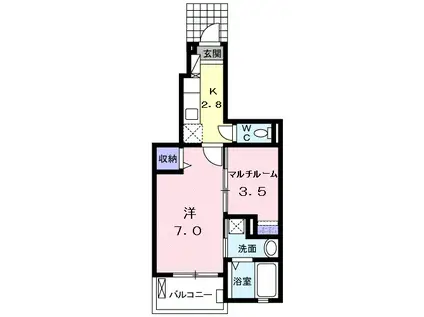 カルム オーブ Ⅰ(2K/1階)の間取り写真