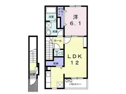TOMSガーデン(1LDK/2階)の間取り写真