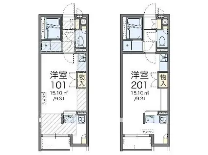 レオネクストアベンチュリン(ワンルーム/1階)の間取り写真