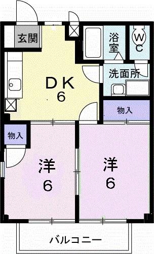 キャッスルレイクⅢ(1LDK/1階)の間取り写真