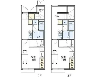 レオパレスディヤハイム 萩(1K/1階)の間取り写真