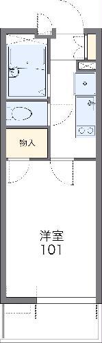 レオパレスD(1K/2階)の間取り写真