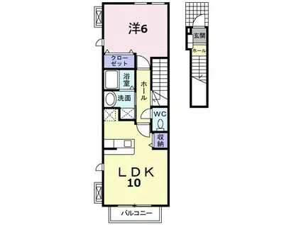 エクセルコートⅠ(1LDK/2階)の間取り写真