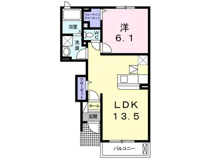 ベル・メゾンⅡ(1LDK/1階)の間取り写真