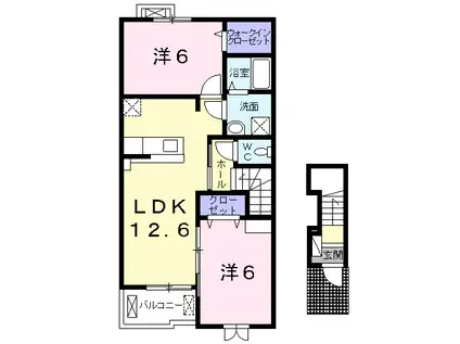 スターSK Ⅱ(2LDK/2階)の間取り写真