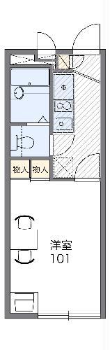 レオパレス中戸祭2(1K/2階)の間取り写真