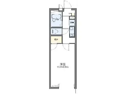 レオネクストエミライズ駅前(1K/1階)の間取り写真