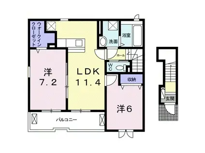 モンド フォレスタⅡ(2LDK/2階)の間取り写真