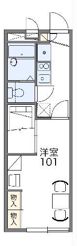 レオパレスサウス宇都宮(1K/2階)の間取り写真