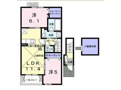 ベル シャンブル(2LDK/2階)の間取り写真