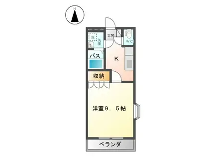 ハーモニーハイツM(1K/1階)の間取り写真