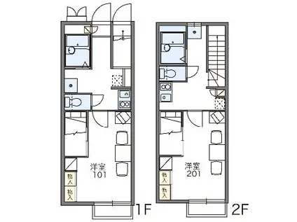 レオパレスアネックス(1K/2階)の間取り写真