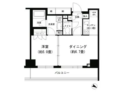 PORTO PARTIRE YOKOHA(1DK/6階)の間取り写真