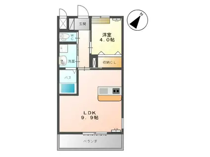 グリーンシャトー(1LDK/2階)の間取り写真