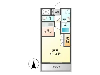 ブリリアントジェネレーション1(1K/2階)の間取り写真