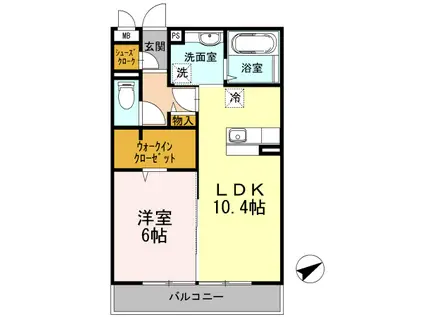 アルシオーネコートA(1LDK/3階)の間取り写真