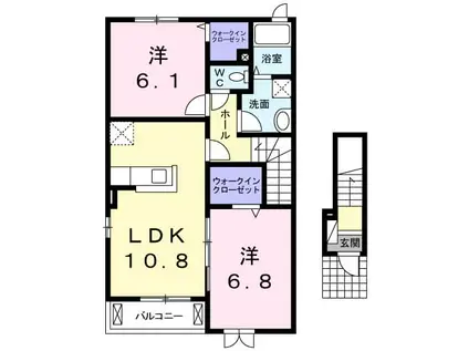 レオーネ(2LDK/2階)の間取り写真