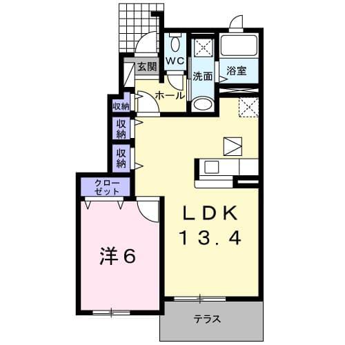 スカイツリーⅡ(1LDK/1階)の間取り写真