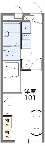 レオパレスカトレアⅡ(1K/1階)の間取り写真