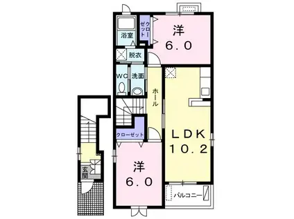 グランド・エース(2LDK/2階)の間取り写真