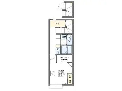 レオパレス花見が丘 K T(1K/2階)の間取り写真