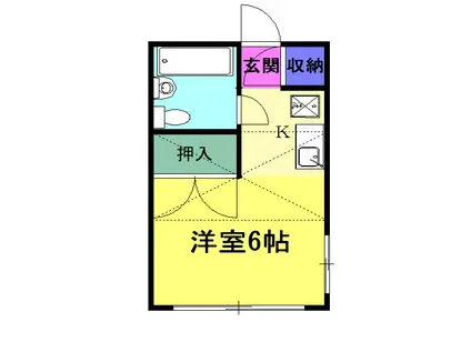 ハウズライフ本厚木田園館(1K/2階)の間取り写真