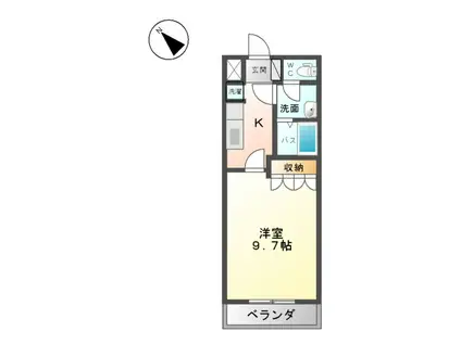 メリーベル(1K/2階)の間取り写真