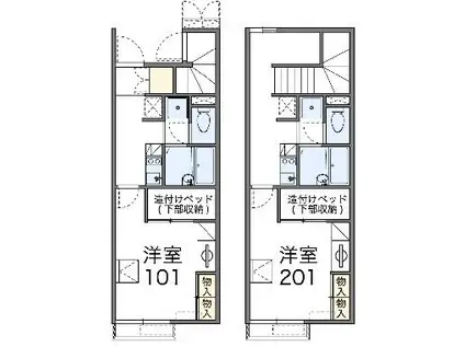 レオパレスサニーロコ(1K/2階)の間取り写真
