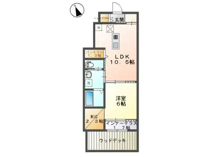 シエル・エトワール(1LDK/1階)の間取り写真