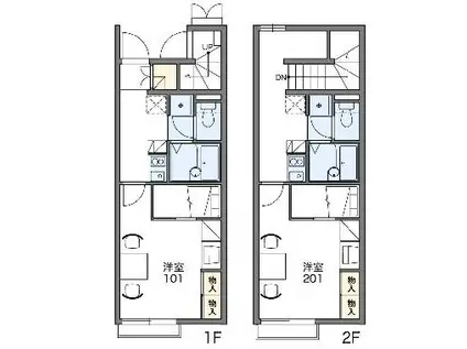 レオパレスメゾンT A(1K/1階)の間取り写真