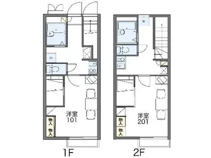 レオパレス前ヶ崎(1K/1階)の間取り写真