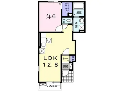 モンブラン(1LDK/1階)の間取り写真