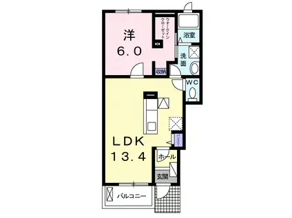 クラベール壱番館(1LDK/1階)の間取り写真