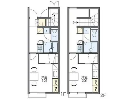 レオパレスヴィブアン(1K/1階)の間取り写真