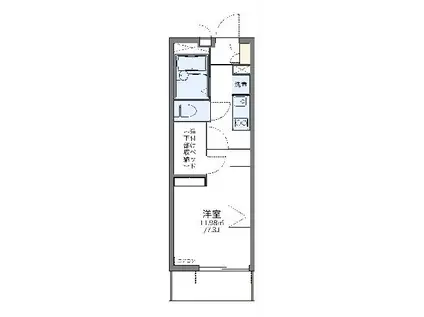 レオパレス中今泉(1K/2階)の間取り写真