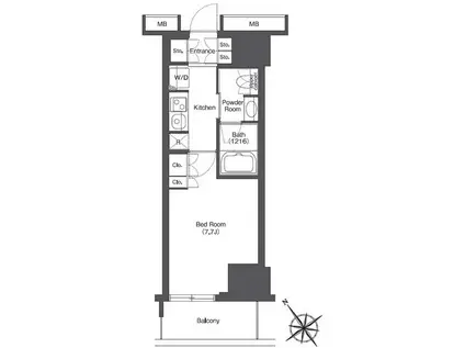 東京ポートシティ竹芝 レジデンスタワー(1K/3階)の間取り写真