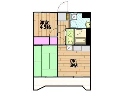 スカイロジェⅠ(2DK/3階)の間取り写真