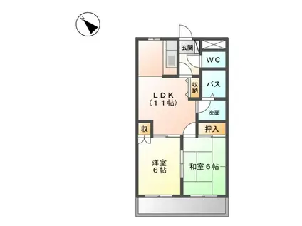 大佐野ハイツ(2LDK/1階)の間取り写真