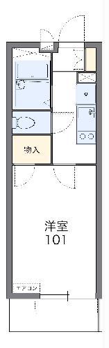 レオパレスブルファーニ2(1K/1階)の間取り写真