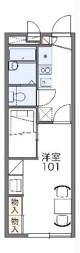 レオパレスブルーメハイム高田(1K/1階)の間取り写真